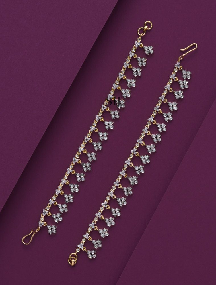 GJ Polish White Stone Ear Chains AADIMT01339