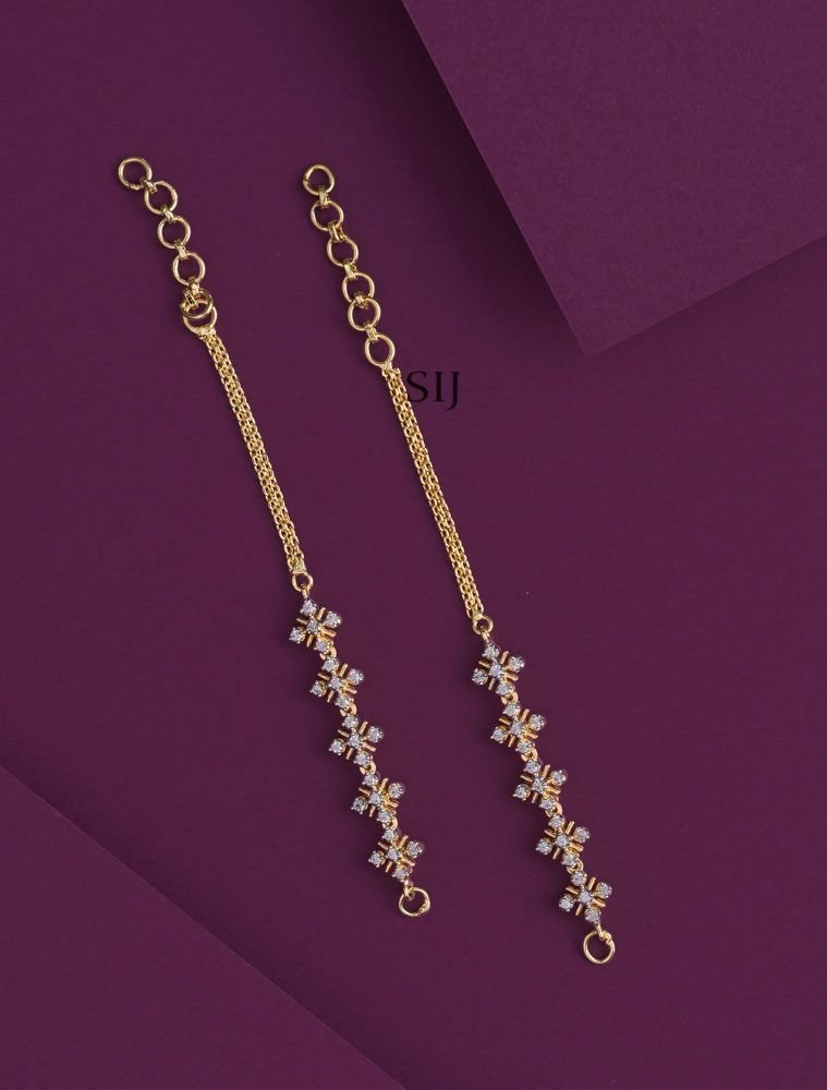 GJ Polish White Stone Ear Chains AADIMT01340