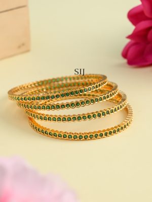 Green Stone Bangles AADIB01350