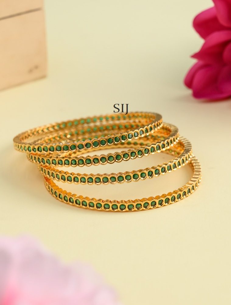 Green Stone Bangles AADIB01350