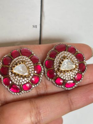 Jadau Victorian Massonite Stud Earrings SPAIE02458