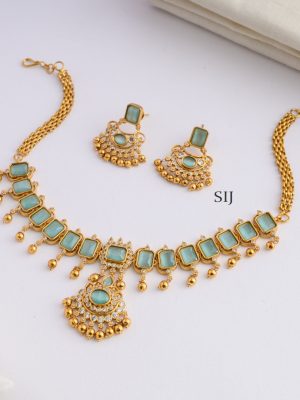Pastel Green Stone Necklace AJPIN03309