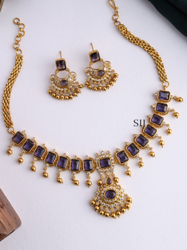 Violet Stone Necklace AJPIN03308