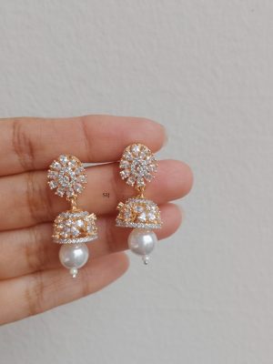 White Stone Jhumkas SPAIE02486