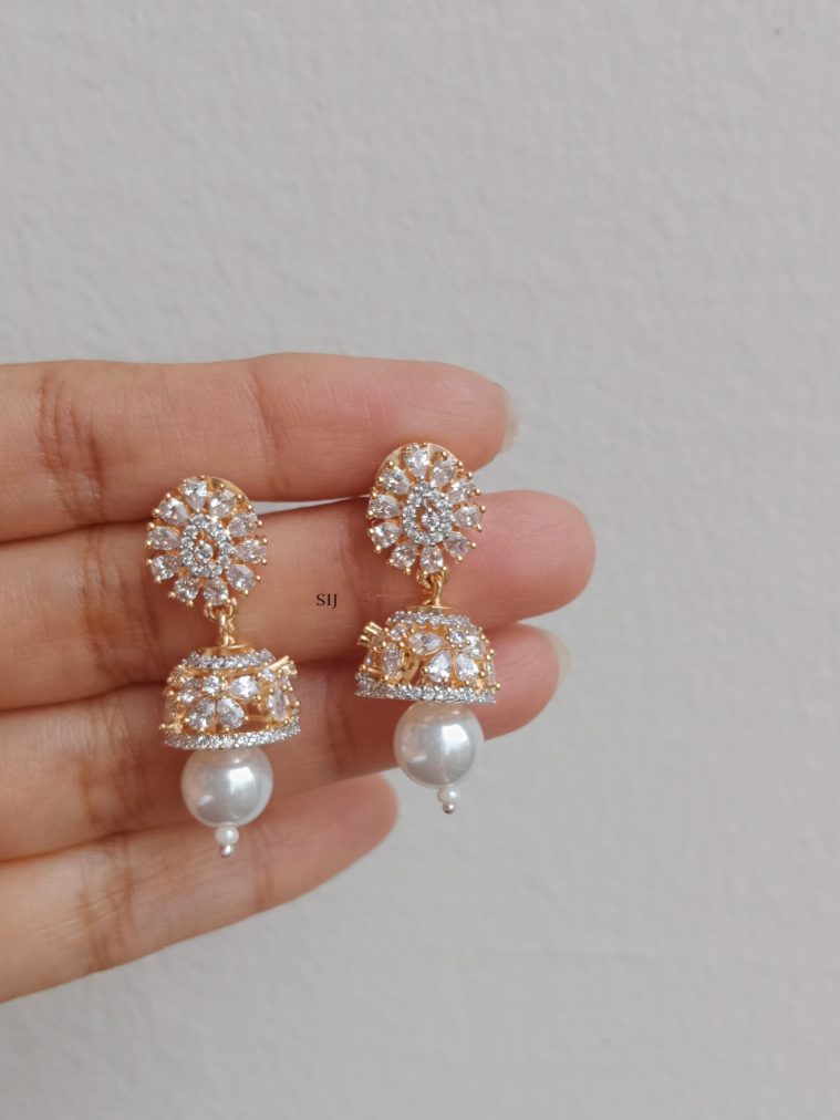 White Stone Jhumkas SPAIE02486