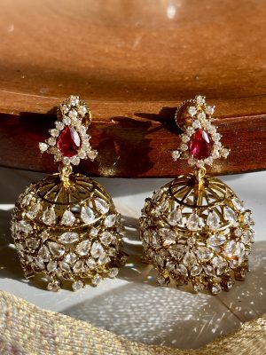 White Stone Jhumkas VARIE01133