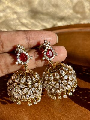 White Stone Jhumkas VARIE01133