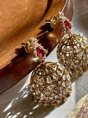 White Stone Jhumkas VARIE01133