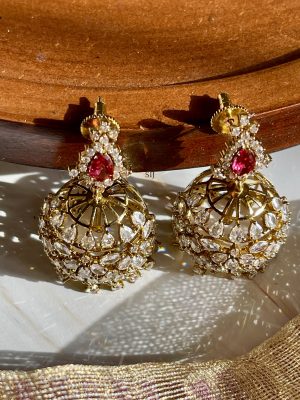 White Stone Jhumkas VARIE01133