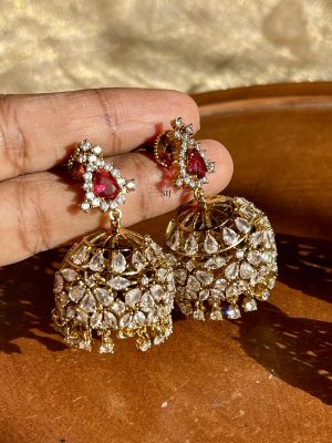 White Stone Jhumkas VARIE01133