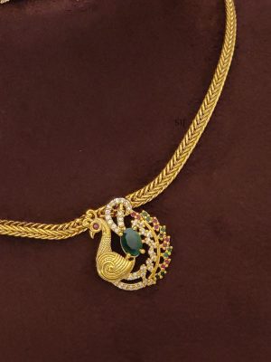 Antique Peacock Attigai Necklace ABDIN02179
