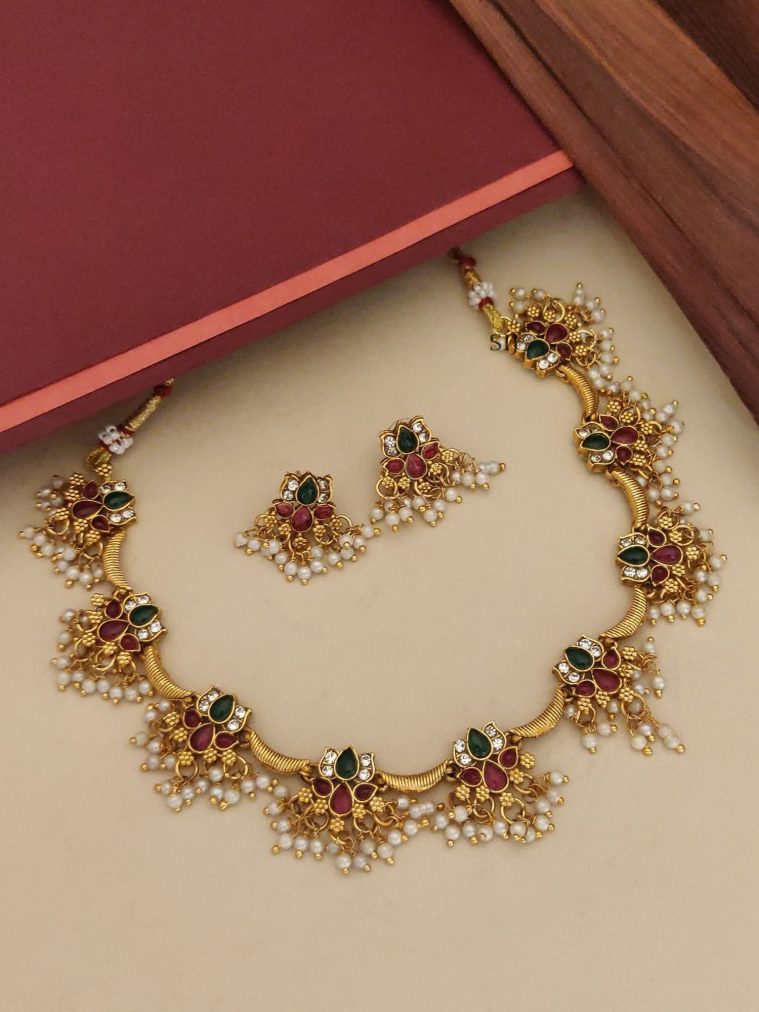 Kemp Lotus Guttapusalu Necklace ABDIN02181