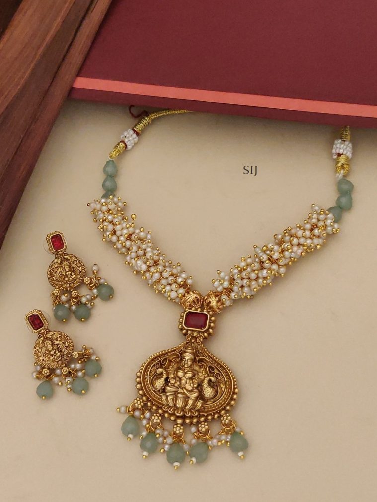 Pearl Studded Lakshmi Necklace ABDIN02184