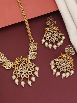 AD Stones Flower Pendant Necklace ABDIN02187