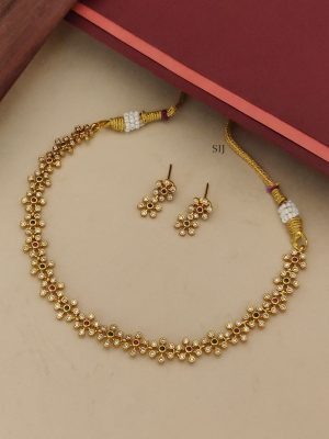 White Stone Flower Necklace ABDIN02189