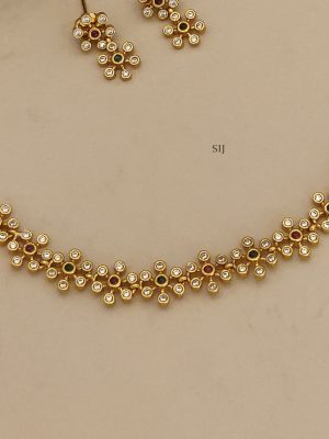 White Stone Flower Necklace ABDIN02189