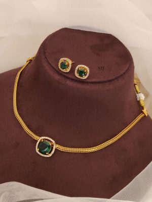 Antique Green Stone Attigai Necklace ABDIN02179