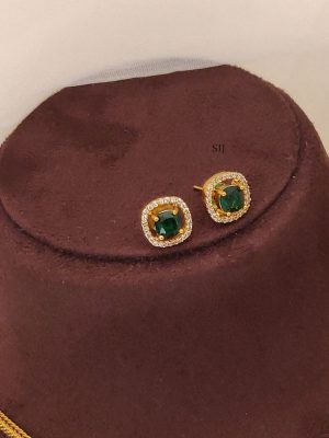 Antique Green Stone Attigai Necklace ABDIN02179