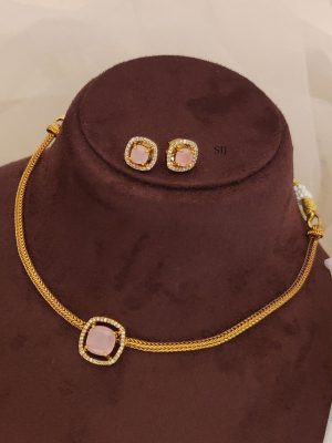 Antique Pink Stone Attigai Necklace ABDIN02191