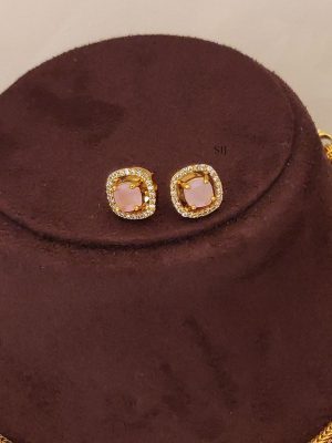 Antique Pink Stone Attigai Necklace ABDIN02191