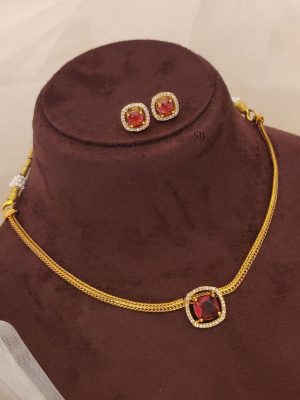 Antique Red Stone Attigai Necklace ABDIN02192