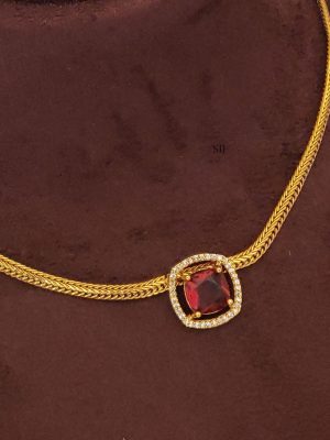 Antique Red Stone Attigai Necklace ABDIN02192