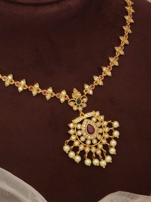 White Stone Attigai Necklace ABDIN02193