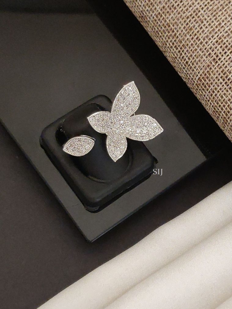 Silver Plated AD Openable Finger Ring ABDIF02245