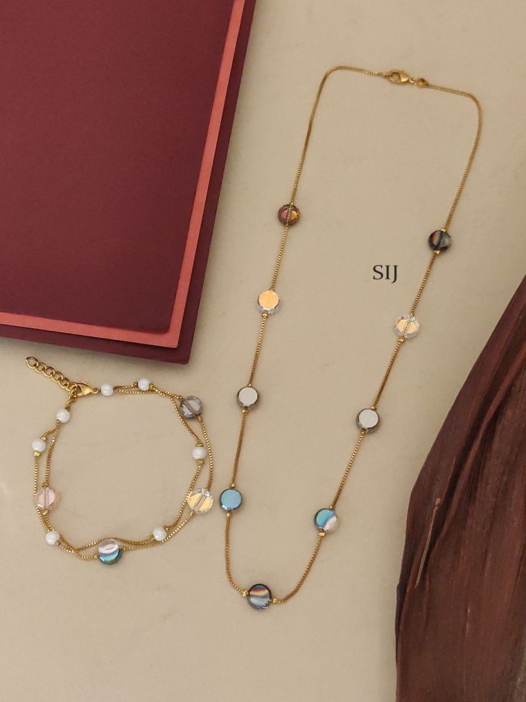 Antique Stone Chain With Bracelet ABDIPC02249