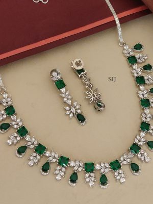 Silver Plated Stone Necklace ABDIN02256