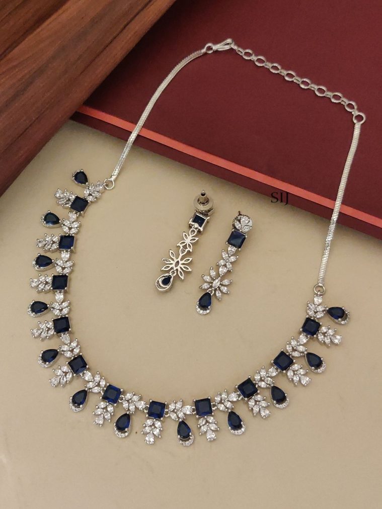 Silver Plated Stone Necklace ABDIN02256