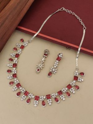 Silver Plated Stone Necklace ABDIN02257