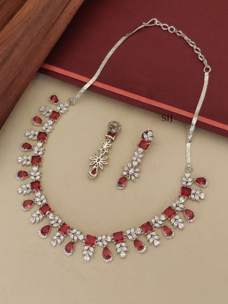 Silver Plated Stone Necklace ABDIN02257