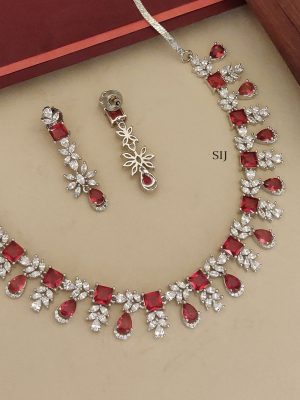 Silver Plated Stone Necklace ABDIN02257