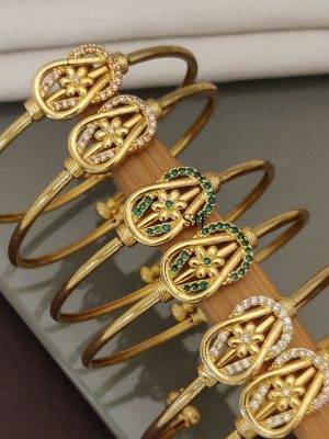 Set Of 3 Gold Plated Openable Bracelet Bangle ABDIB02269