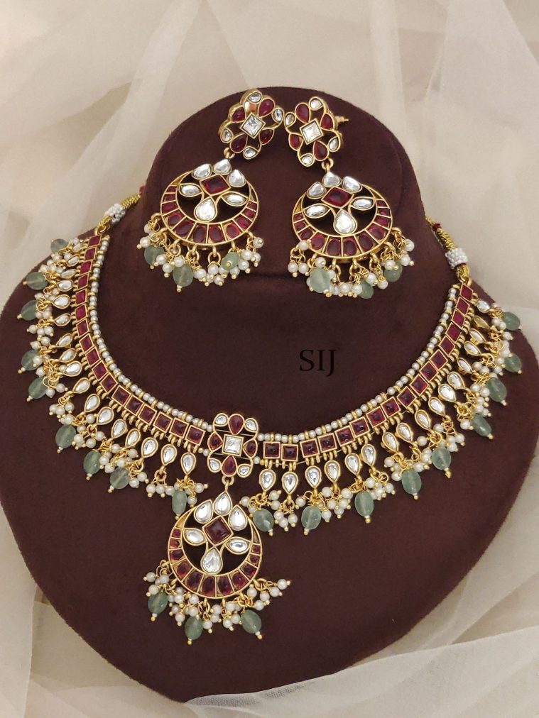 Pachi Kundan Beads Necklace ABDIN02272