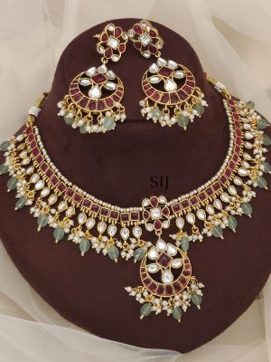 Pachi Kundan Beads Necklace ABDIN02272