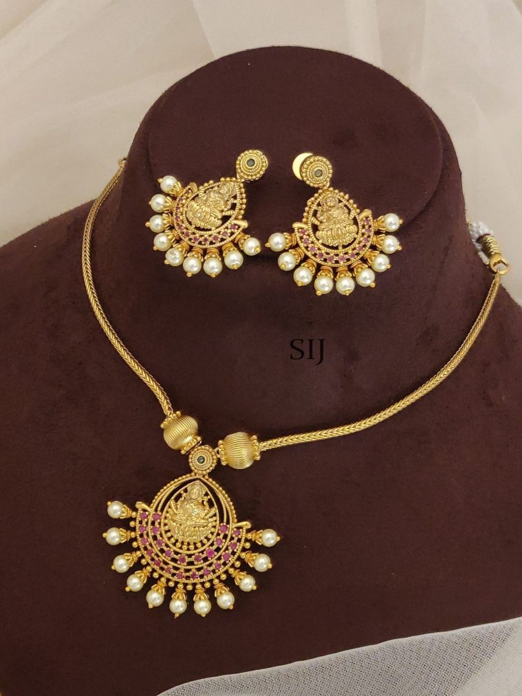 Ruby Stone Lakshmi Necklace ABDIN02275