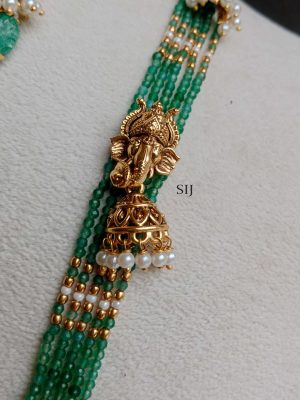 Vinayakar Green Beads Haram SPAIL02495
