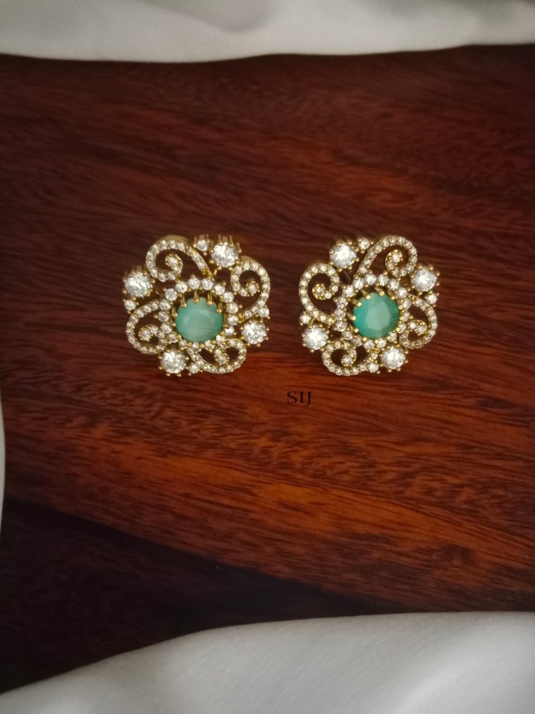 Victorian Green Stone Earrings