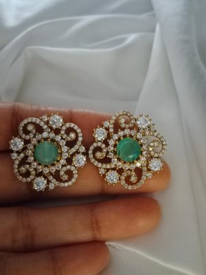 Victorian Green Stone Earrings