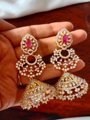 AD and Ruby Stone Jhumka SPAIE02514