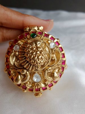 Antique Massonite Kumkum Box SPAIK02561