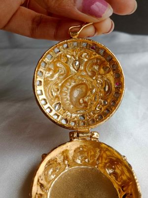 Antique Massonite Kumkum Box SPAIK02561