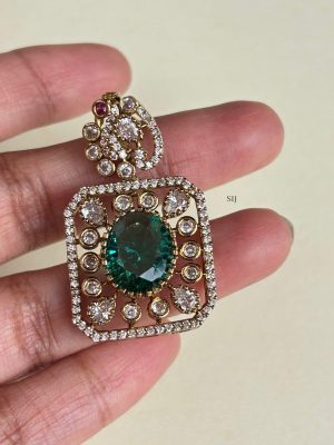 Peacock Pastel Green Victorian Pendant SPAIPC02565