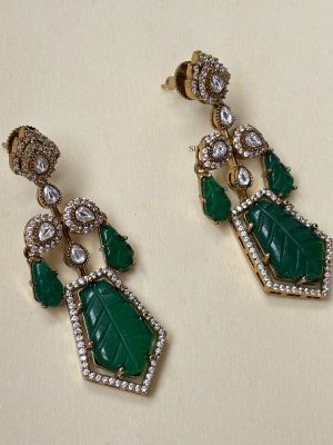 Victorian Long Green Earrings SPAIE02570