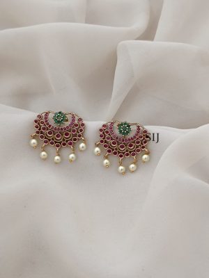 Ruby And Emerald Chandbali Earrings ARJIE02654