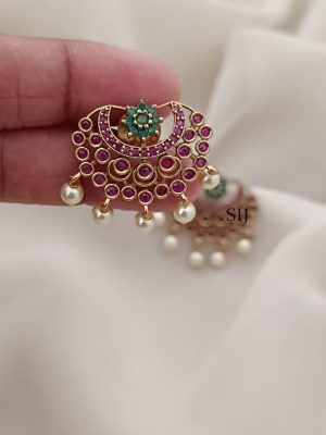 Ruby And Emerald Chandbali Earrings ARJIE02654