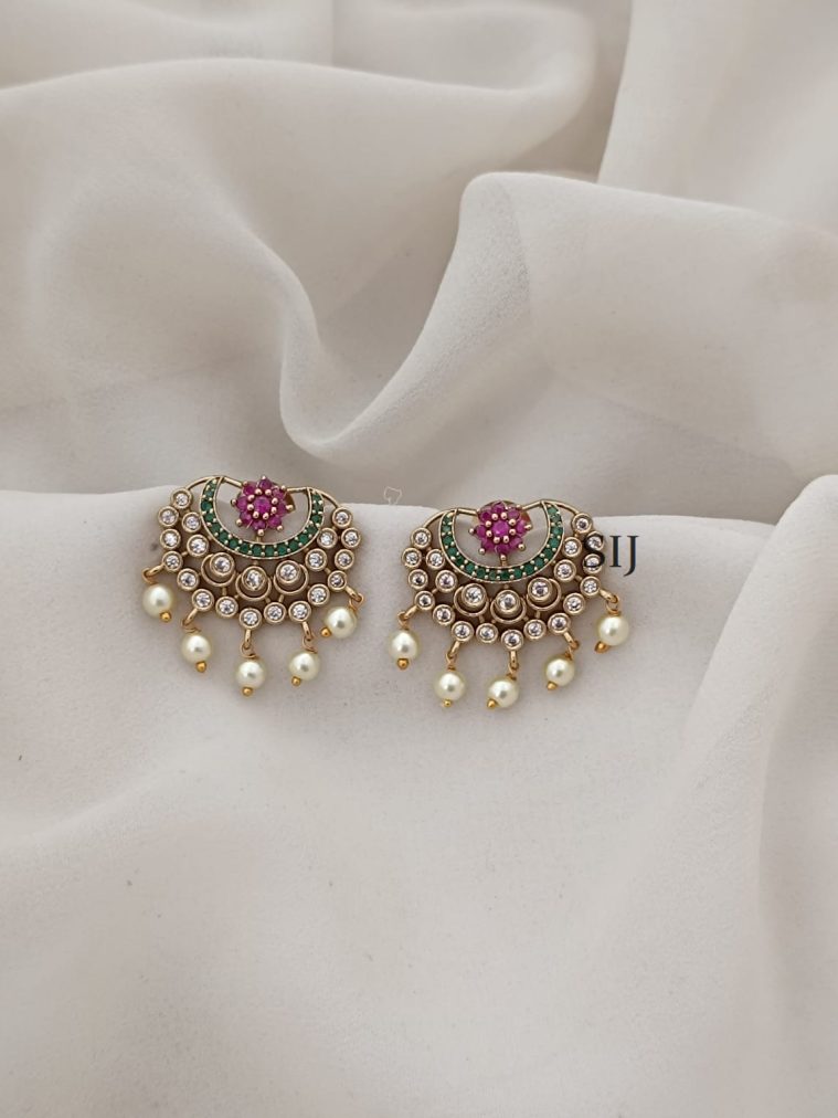 Multi Stone Chandbali Earrings ARJIE02655