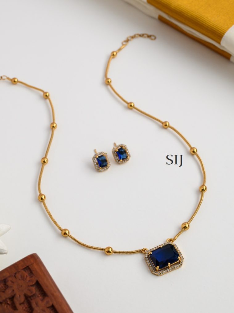 Blue Stone Necklace AJPIN03435